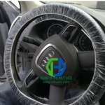 Disposable steering wheel cover hand sewn